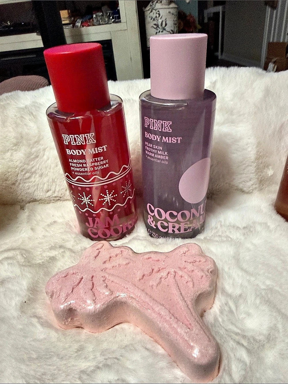 Victoria Secret PINK Jam Cookie & Coconut Cream Mist & Bath Bomb NEW